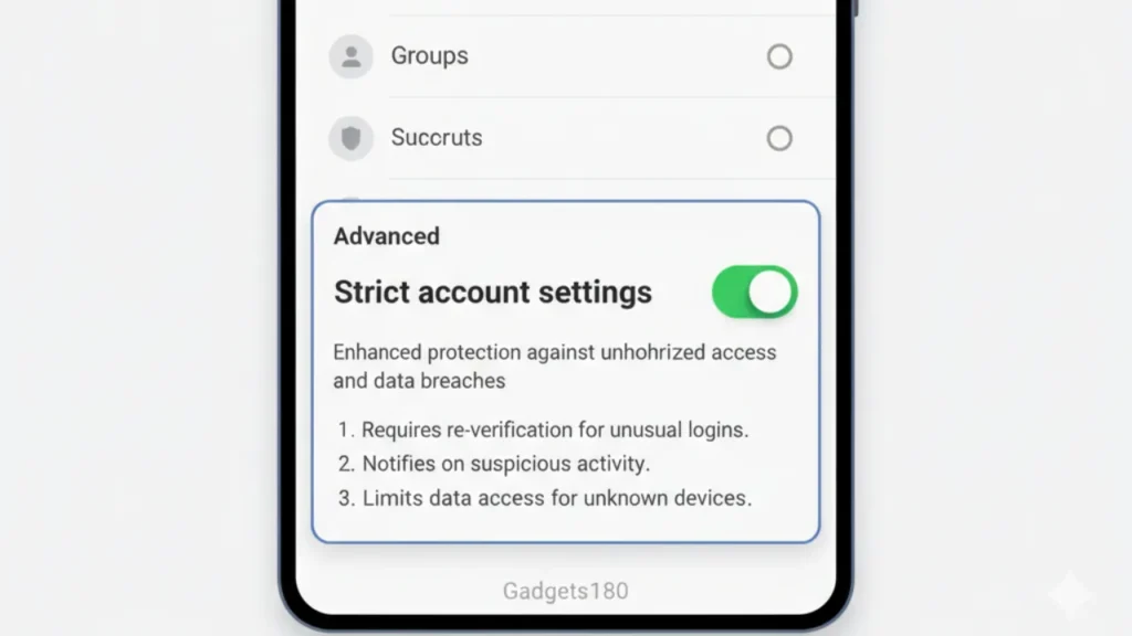 Strict Account Settings