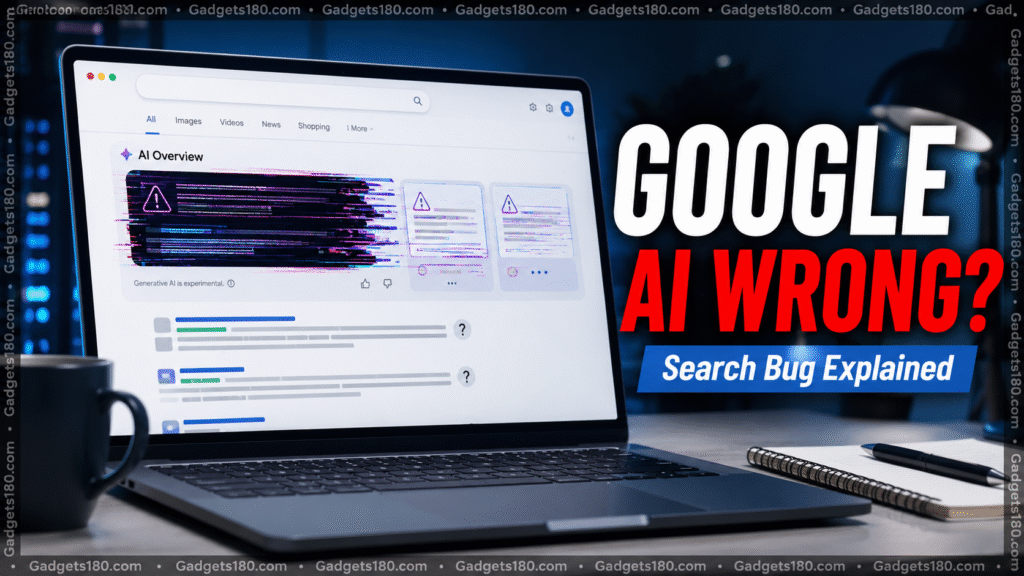 Google AI Overview wrong today search bug explained on laptop screen