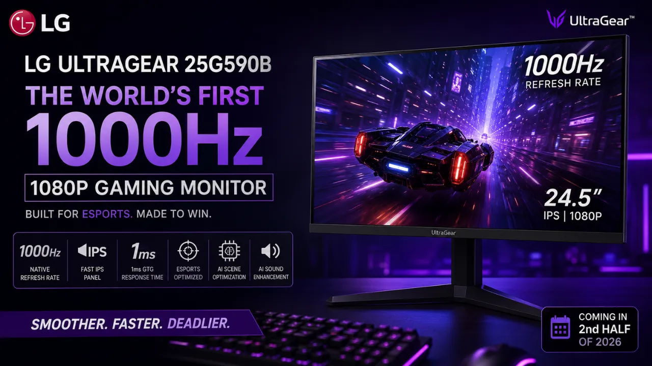 LG Will Release The First LG 1000Hz gaming monitor and a 1080p gaming monitor this year
